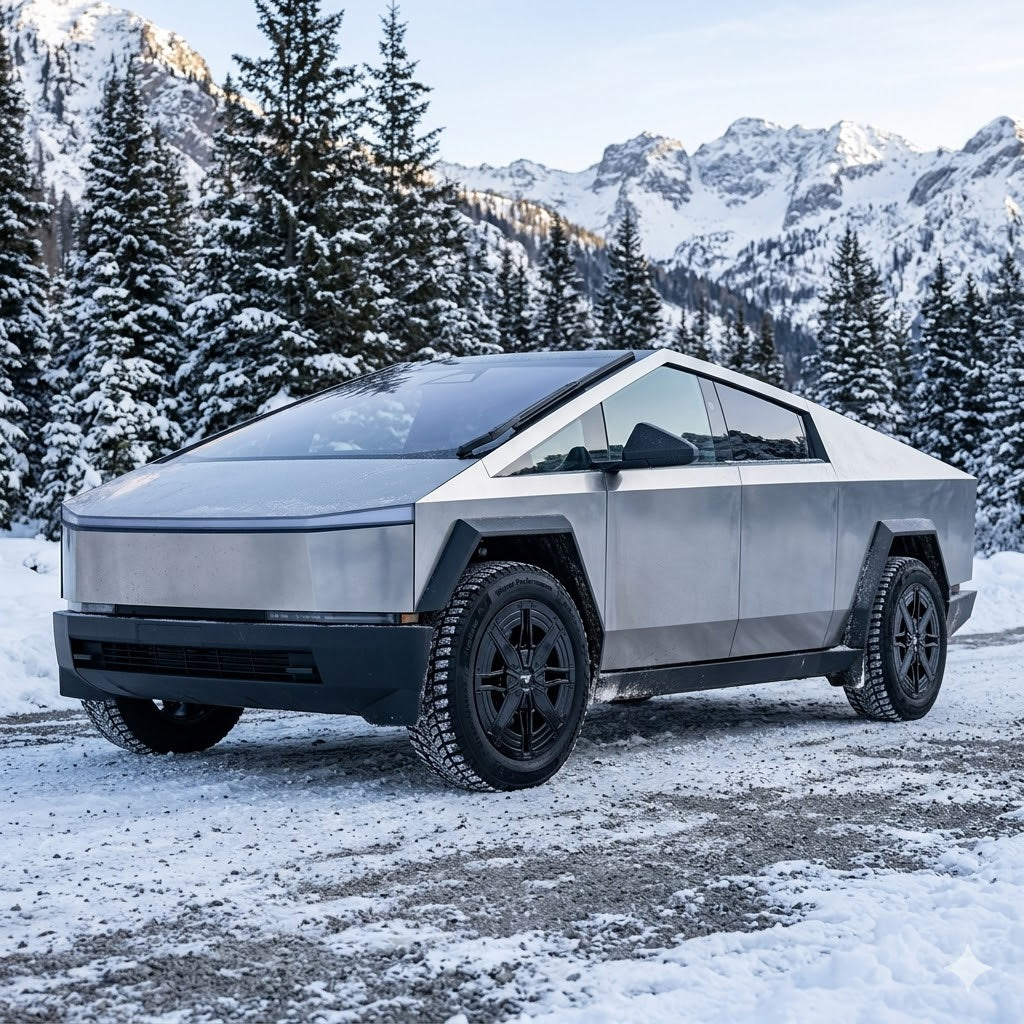 2024+ Tesla Cybertruck 20" Winter Tire and Wheel Package (Studded Firestone Tires and Fast Wheels)