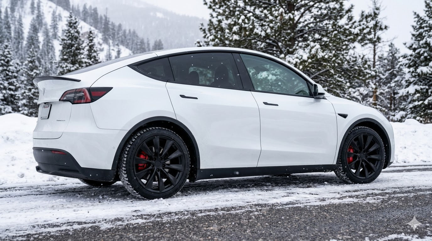 2020+ Tesla Model Y and Model Y Performance 19" Winter Tire and Wheel Package (Studless Michelin Tires and Replika Wheels)