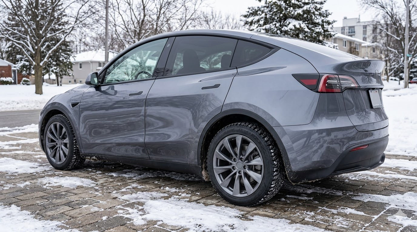 2020+ Tesla Model Y and Model Y Performance 19" Winter Tire and Wheel Package (Studless Michelin Tires and Replika Wheels)