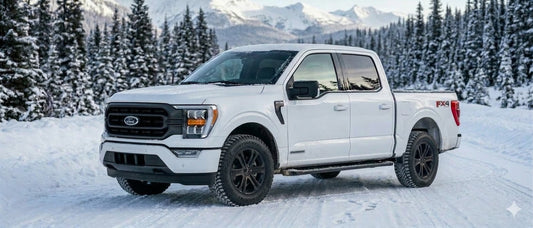 2015+ Ford F150 (WITHOUT Max Trailer Tow Package) 17" Winter Tire and Wheel Package (Studded Continental Tires and Replika Wheels)