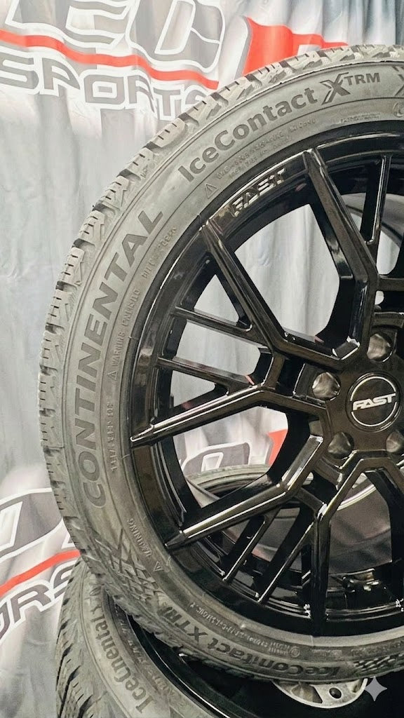 2019+ BMW 3 Series 18" Winter Tire and Wheel Package (Studded Continental Tires and Fast Wheels)